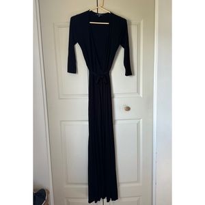 Lulu’s Long Black Wrap Dress